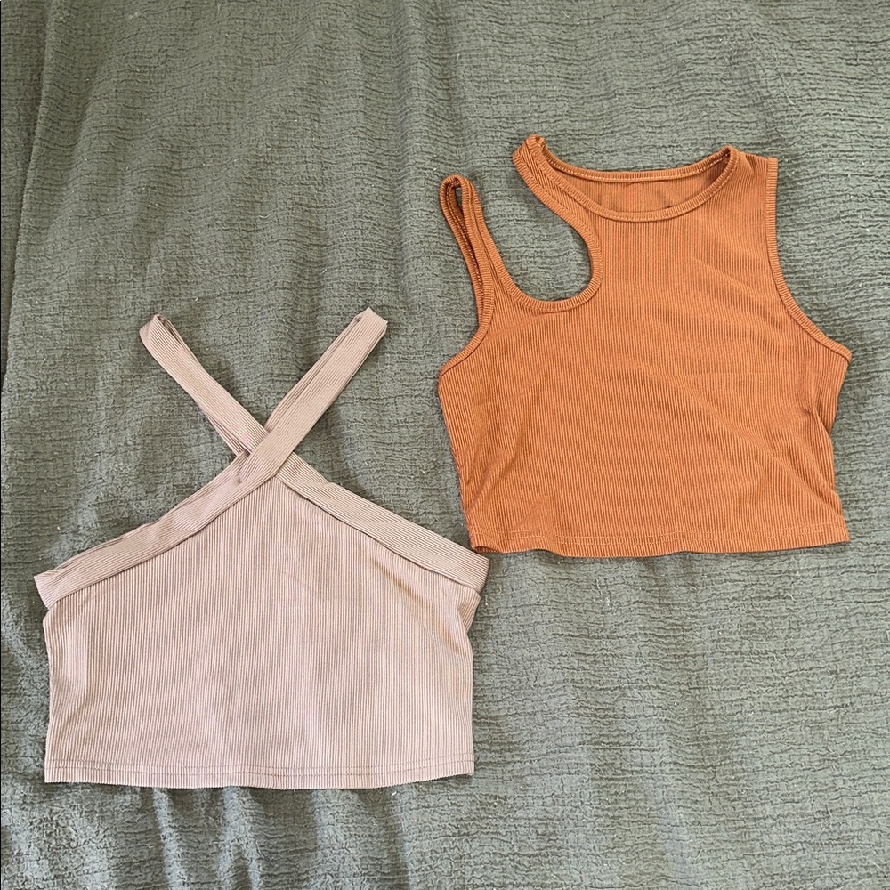 SHEIN Ribbed Crop Tops